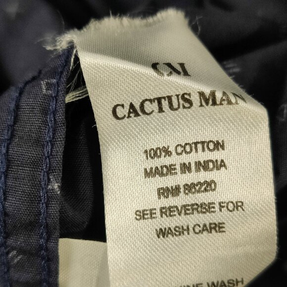 Cactus Men's Button Down Casual Shirt Size Large Novelty Print 100% Cotton - Picture 9 of 9